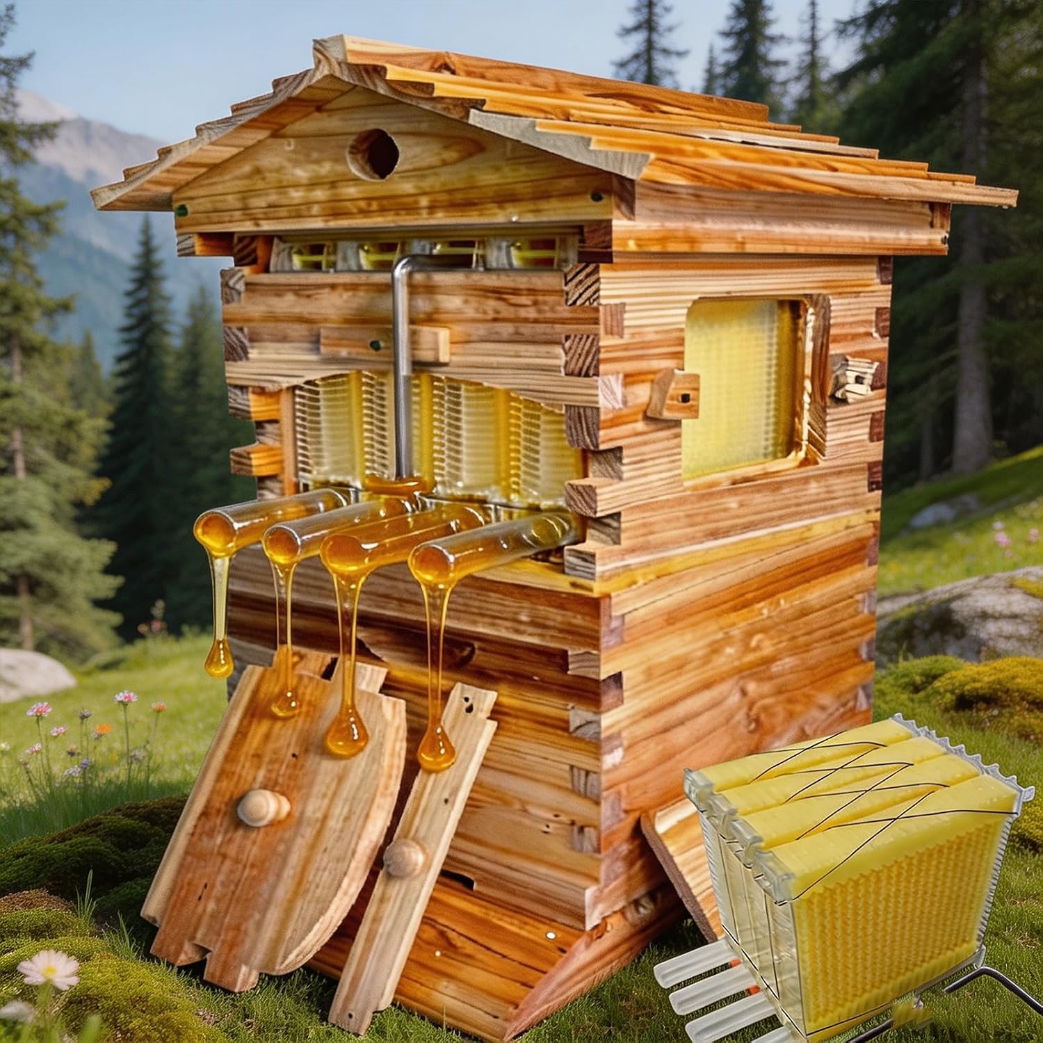2-in-1 houten bijenkast met au - Beehive Frame Wax recensie en prijs